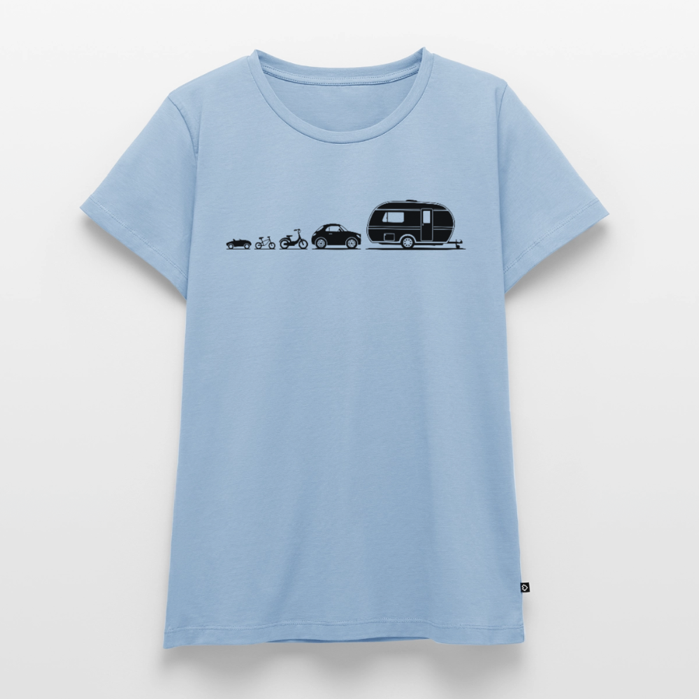 Evolution Wohnwagen - Damen Camping T-Shirt - Hellblau