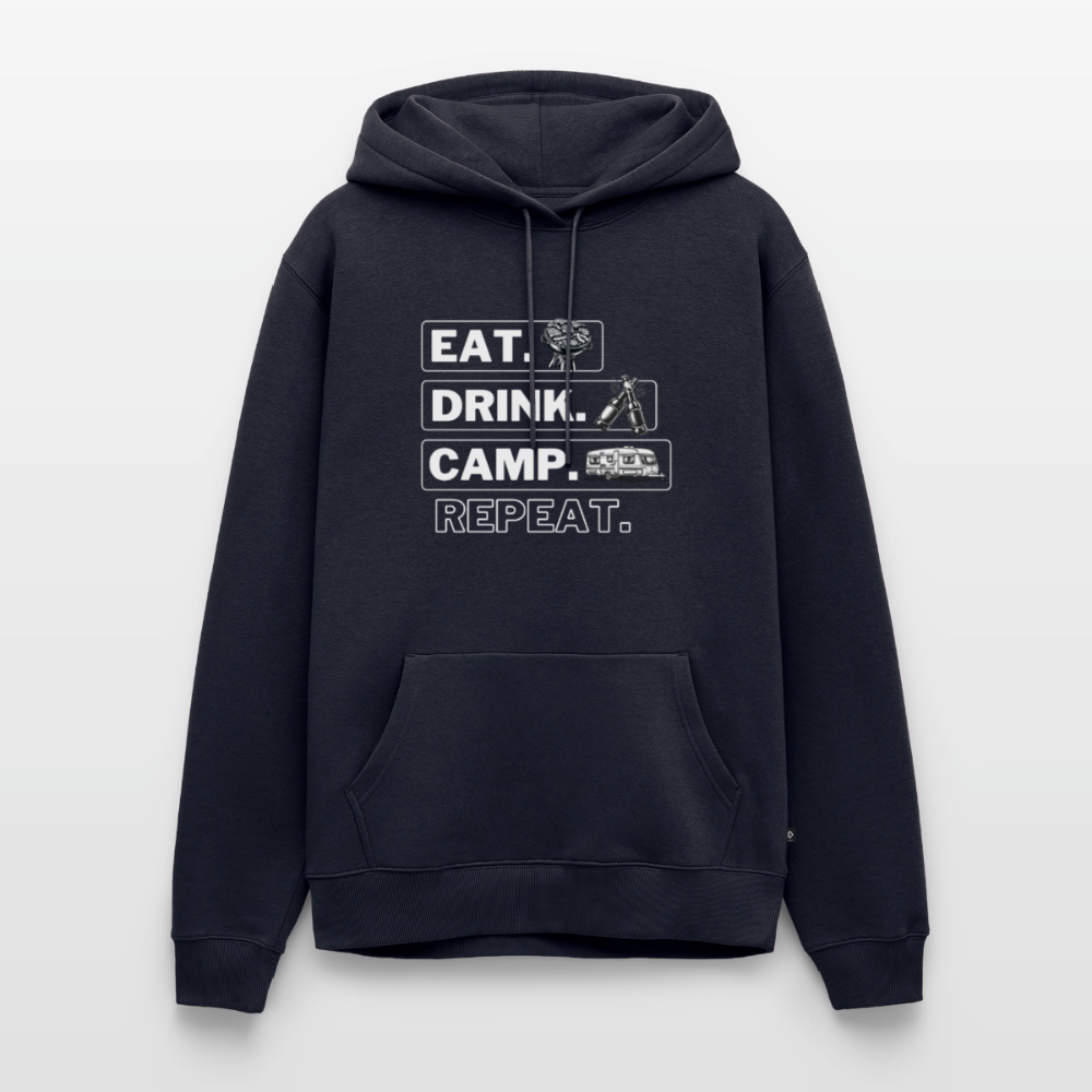 Eat Drink Camp - Herren Camping Hoodie - Wohnwagen - Navy