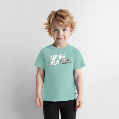 Wohnwagen Camping Crew - Kinder Camping T-Shirt - Mint 