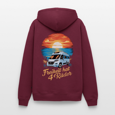 Freiheit hat 4 Räder - Herren Camping Hoodie - Vanlife - Burgunderrot