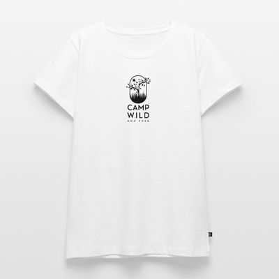 Camp Wild and Free - Damen Camping T-Shirt - Weiß