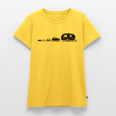 Evolution Wohnwagen - Damen Camping T-Shirt - Sonnengelb
