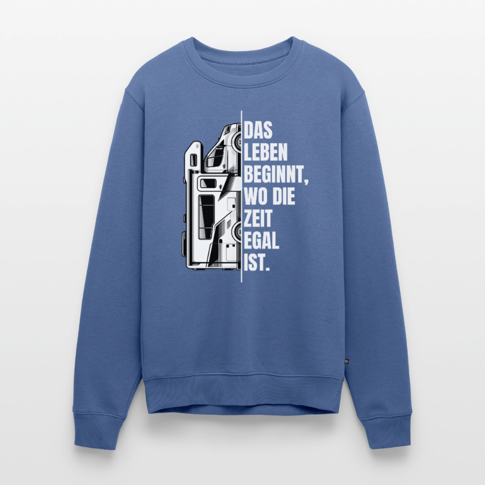 Camping ist Zeitlos - Herren Camping Sweatshirt - Vanlife - Taubenblau