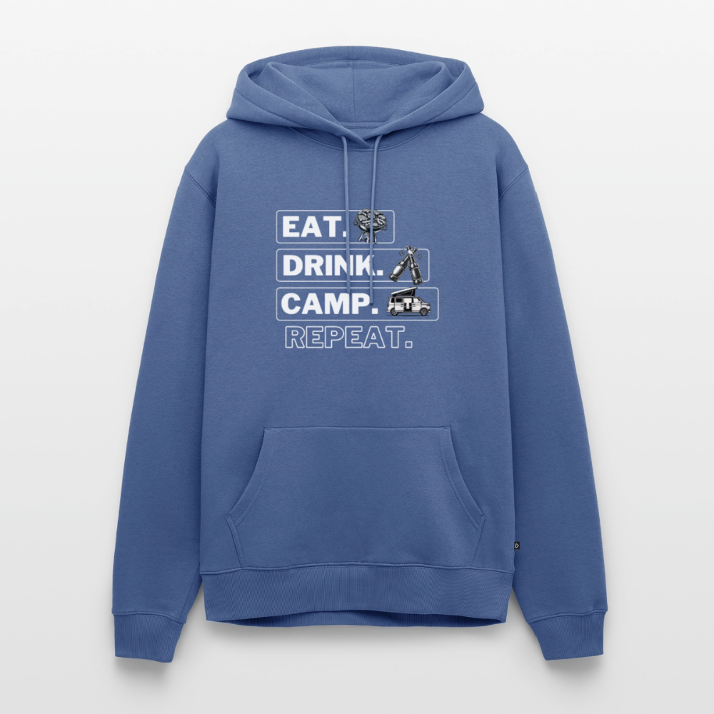 Eat Drink Camp - Herren Camping Hoodie - Bulli - Taubenblau