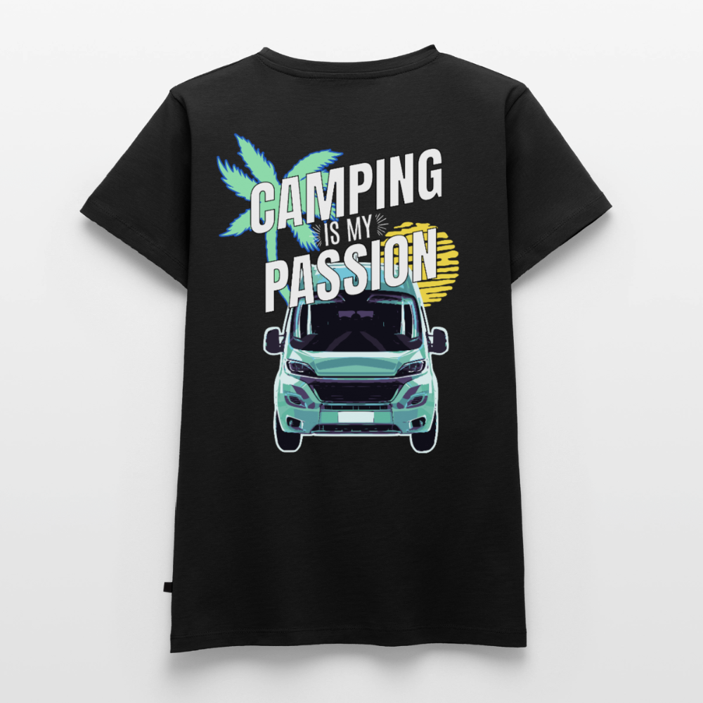 Camping Passion - Damen Camping T-Shirt - Schwarz