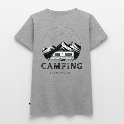 Camping Lifestyle - Damen Camping T-Shirt - Grau meliert