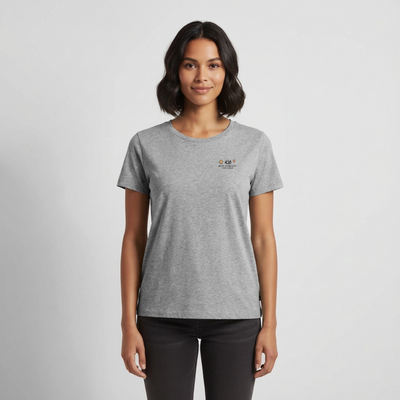 Definition von Glück - Damen Camping T-Shirt - Wohnwagen - Grau meliert
