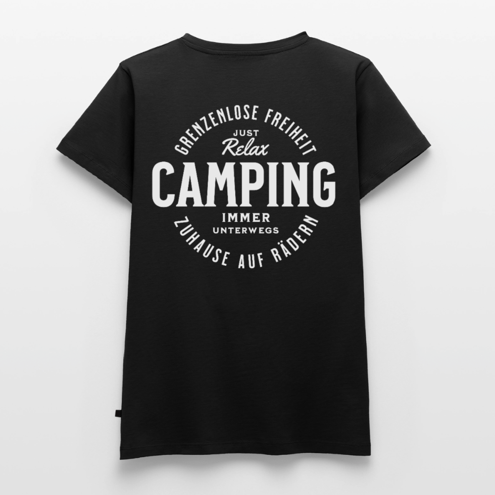 Grenzenlose Freiheit - Damen Camping T-Shirt - Schwarz