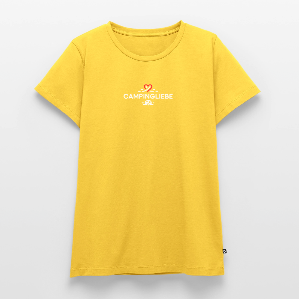 Wohnwagen Campingliebe - Damen Camping T-Shirt - Sonnengelb