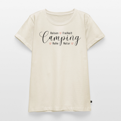 Camping Lifestyle Liebe - Damen Camping T-Shirt - Naturweiß