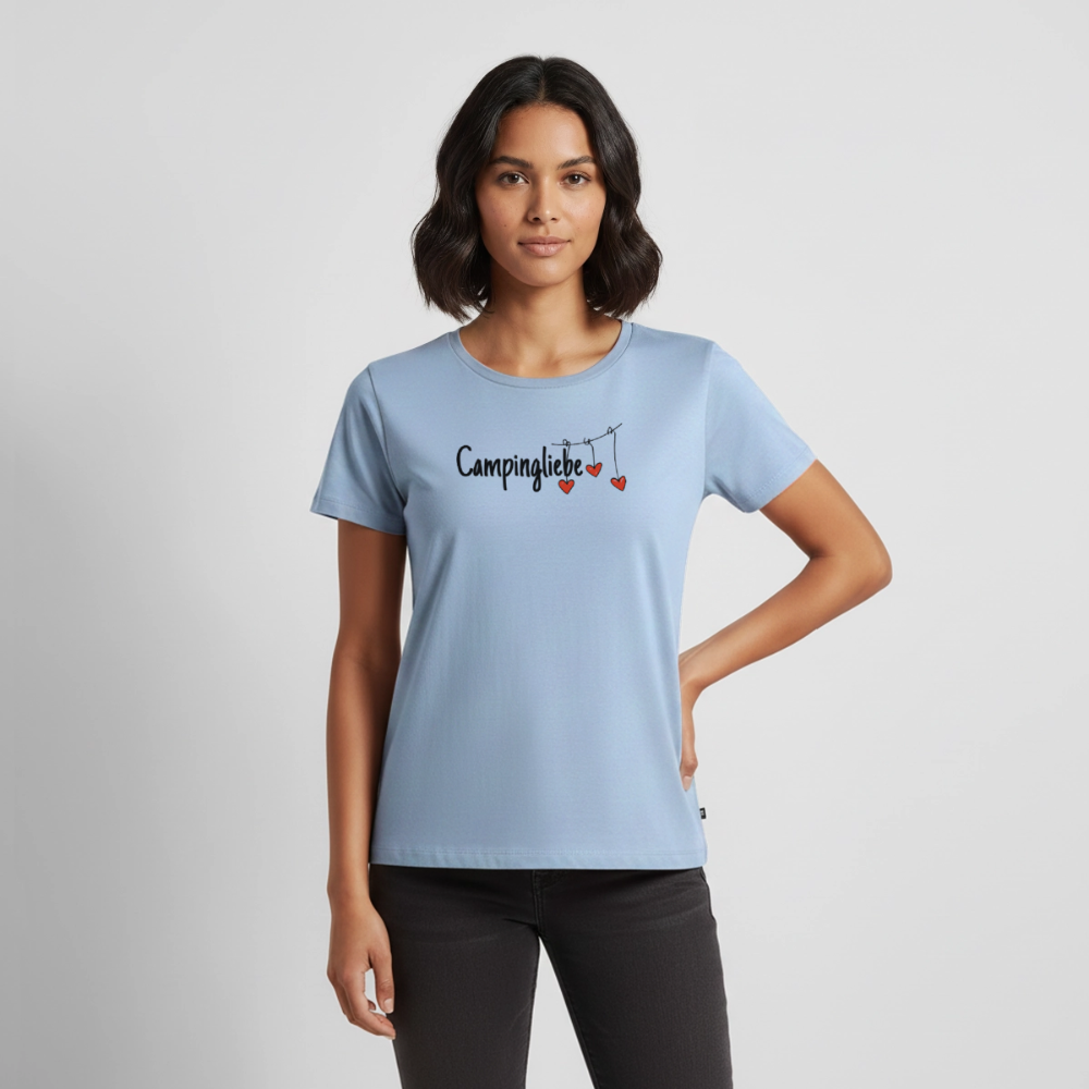 Campingliebe - Damen Camping T-Shirt - Hellblau