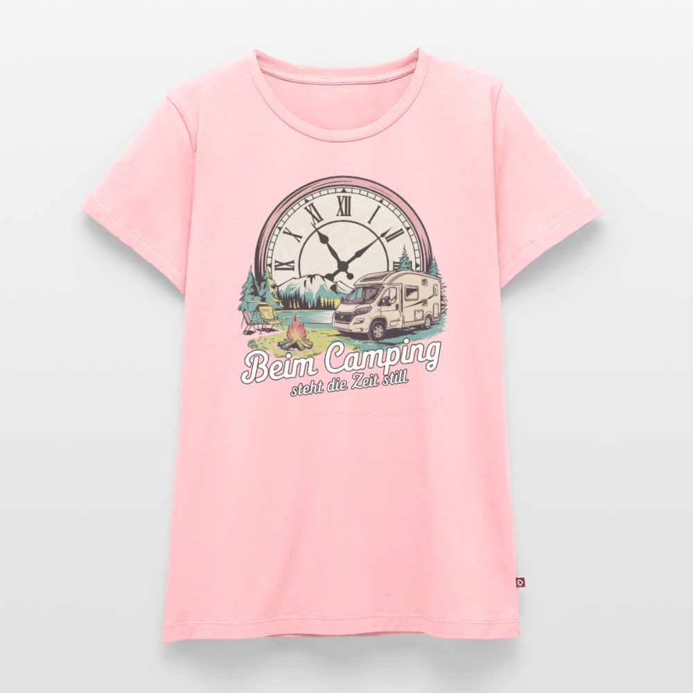 Zeit steht still - Damen Camping T-Shirt - Wohnmobil - Rosa