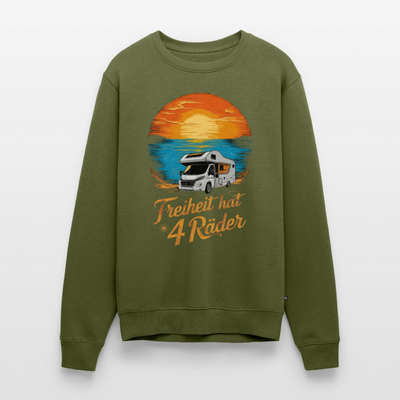 Freiheit hat 4 Räder - Herren Camping Sweatshirt - Wohnmobil - Khaki