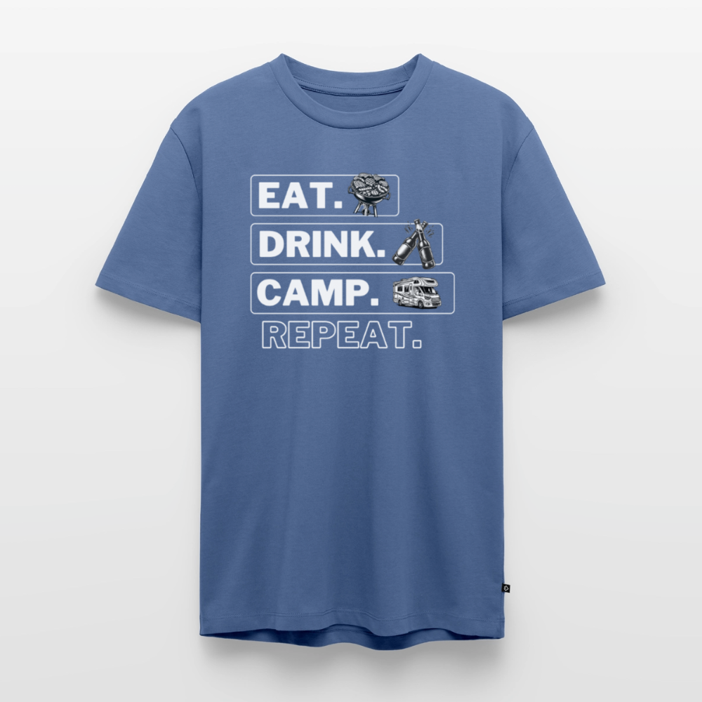 Eat Drink Camp - Herren Camping T-Shirt - Wohnmobil - Taubenblau