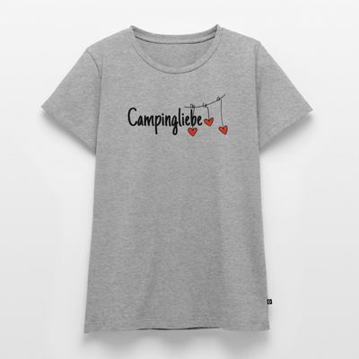 Campingliebe - Damen Camping T-Shirt - Grau meliert