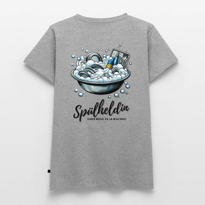 Spülheldin - Damen Camping T-Shirt - Grau meliert