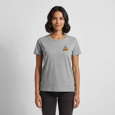Vogelwuider Camper - Damen Camping T-Shirt - Grau meliert