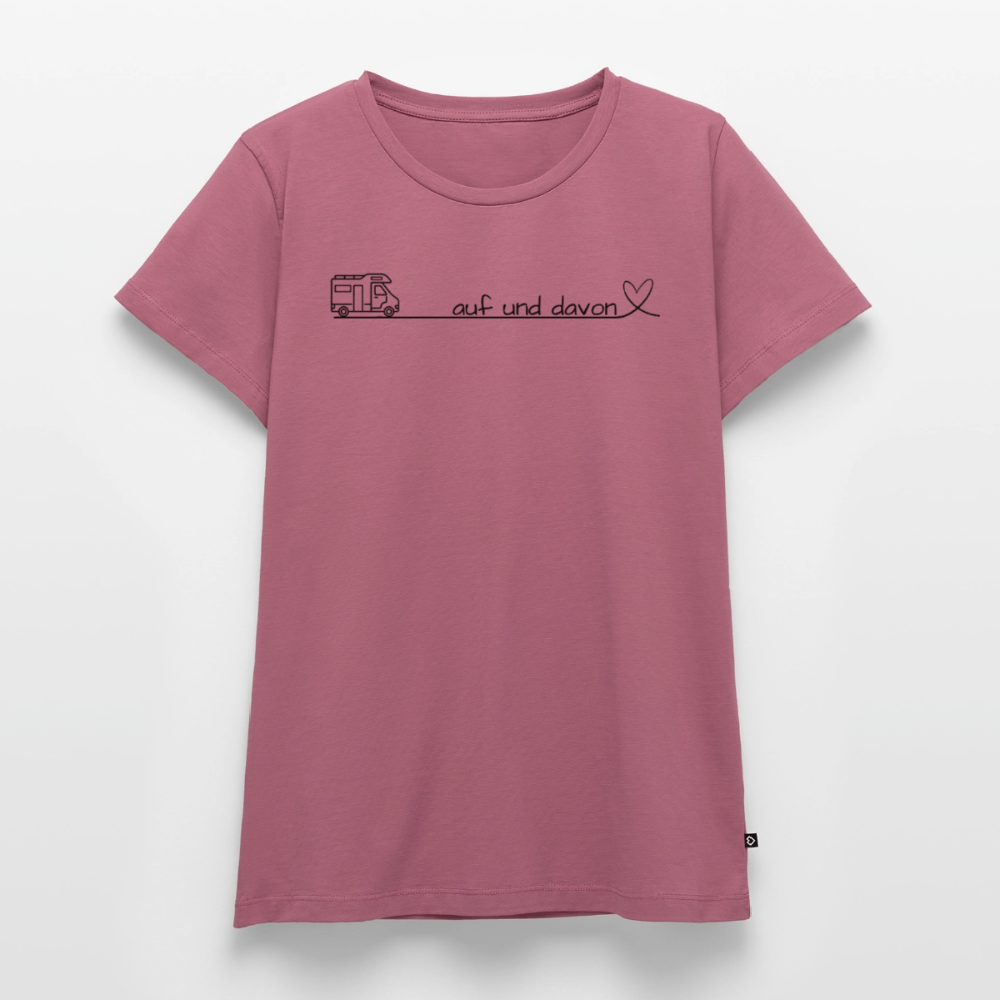 Auf und Davon - Damen Camping T-Shirt - Wohnmobil - Mauve