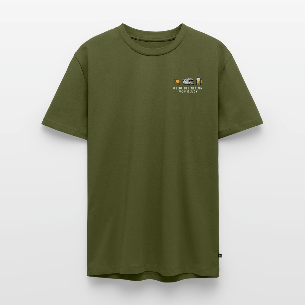 Definition von Glück - Herren Camping T-Shirt - Wohnmobil - Khaki