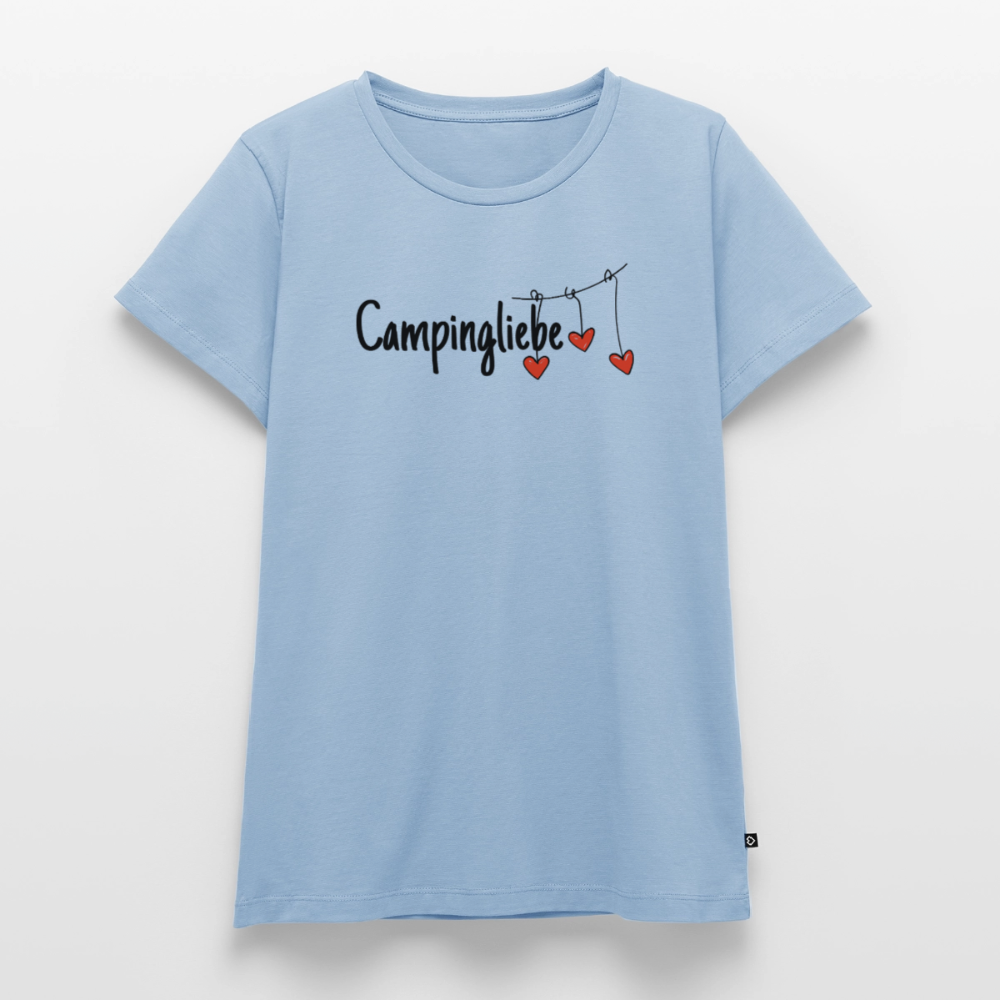 Campingliebe - Damen Camping T-Shirt - Hellblau