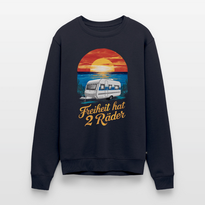 Freiheit hat 2 Räder - Herren Camping Sweatshirt - Wohnwagen - Navy