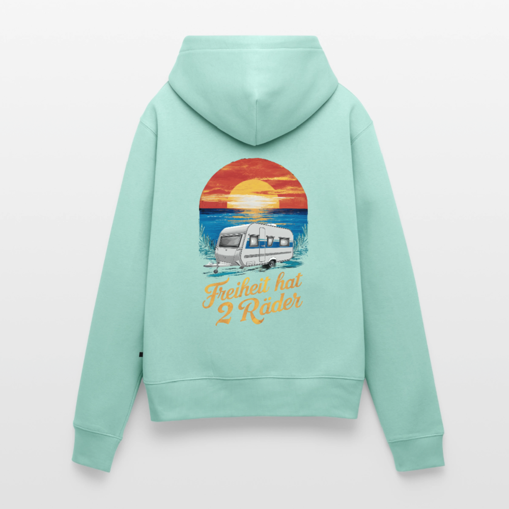 SPOD - Freiheit hat 2 Räder - Damen Camping Hoodie - Wohnwagen - Mint 