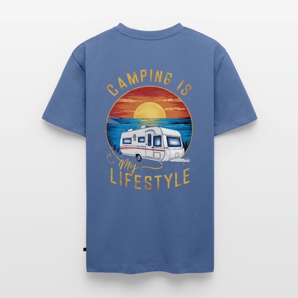 Camping my Lifestyle - Herren Camping T-Shirt - Taubenblau