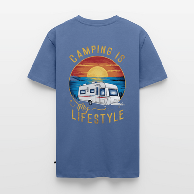 Camping my Lifestyle - Herren Camping T-Shirt - Taubenblau