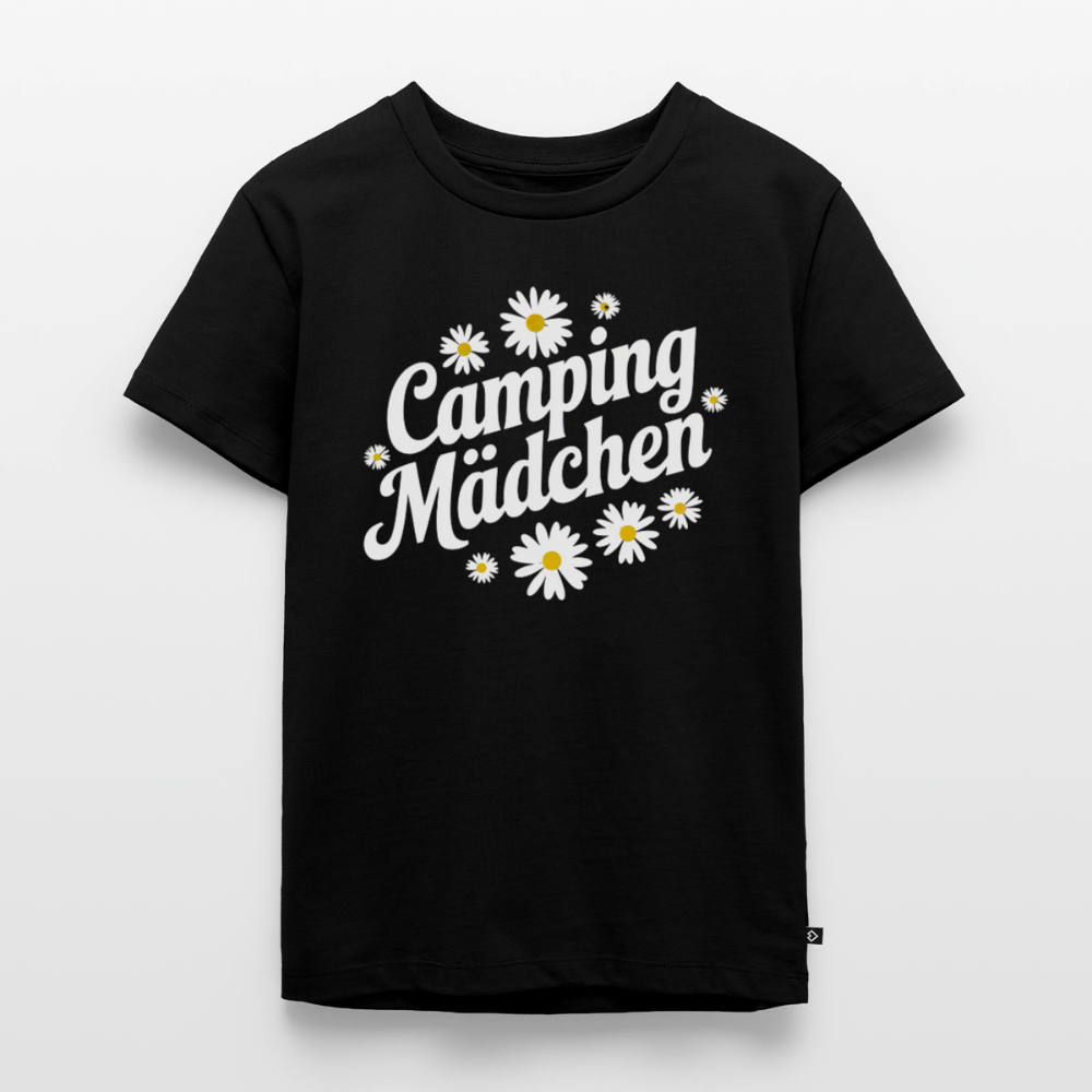 Camping Mädchen - Kinder Camping T-Shirt - Schwarz