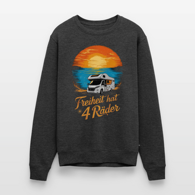 Freiheit hat 4 Räder - Herren Camping Sweatshirt - Wohnmobil - Anthrazit meliert