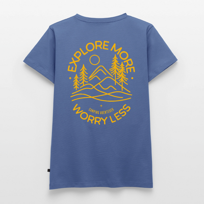 Explore More - Damen Camping T-Shirt - Taubenblau