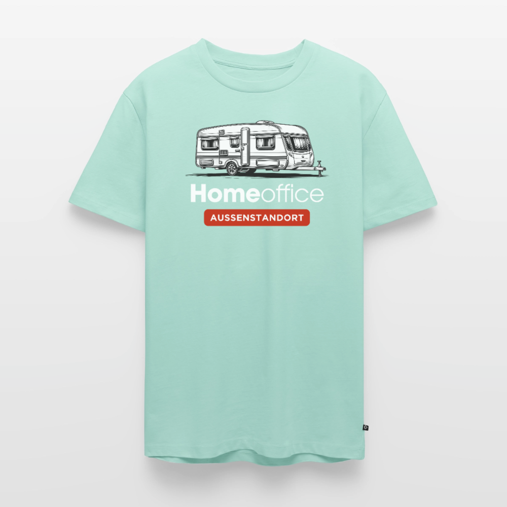 Wohnwagen Homeoffice - Herren Camping T-Shirt - Mint 