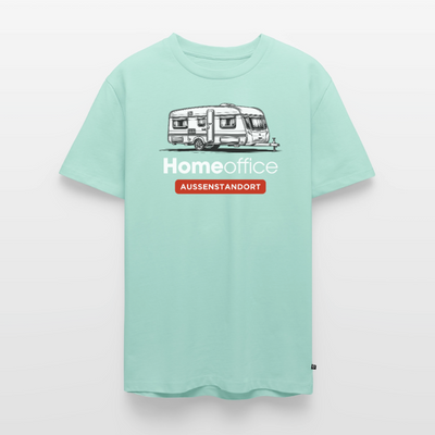 Wohnwagen Homeoffice - Herren Camping T-Shirt - Mint 