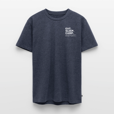 Eat Sleep Camp Repeat - Herren Camping T-Shirt - Jeansblau