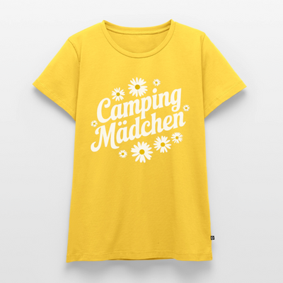 Camping Mädchen - Damen Camping T-Shirt - Sonnengelb