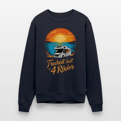 Freiheit hat 4 Räder - Herren Camping Sweatshirt - Wohnmobil - Navy