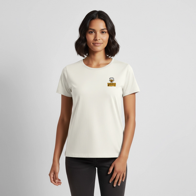 Vogelwuider Camper - Damen Camping T-Shirt - Naturweiß