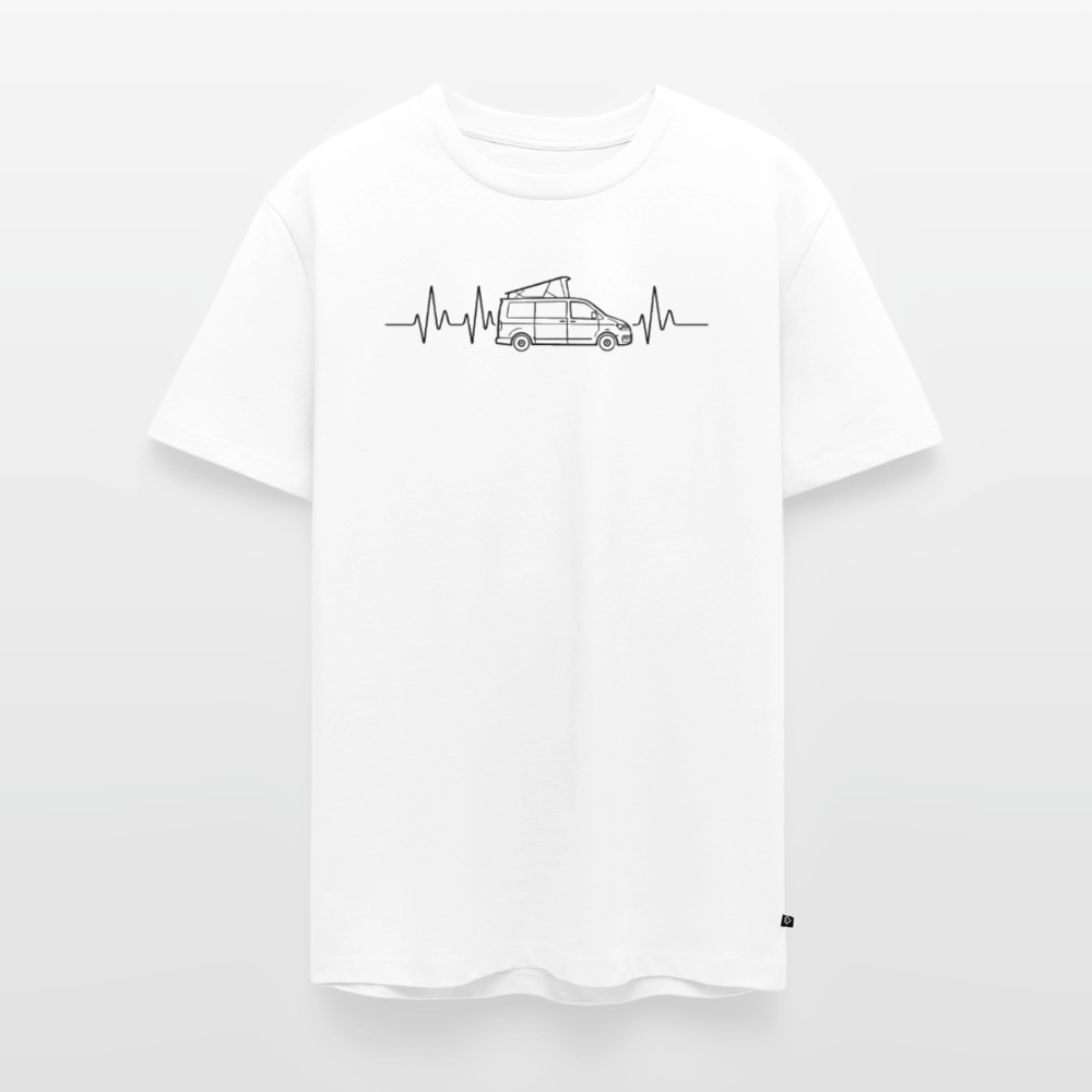 Herzschlag EKG Bulli - Herren Camping T-Shirt - Weiß