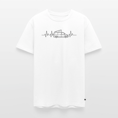 Herzschlag EKG Bulli - Herren Camping T-Shirt - Weiß