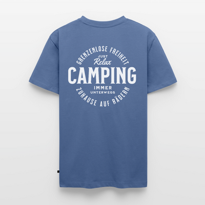 Grenzenlose Freiheit - Herren Camping T-Shirt - Taubenblau