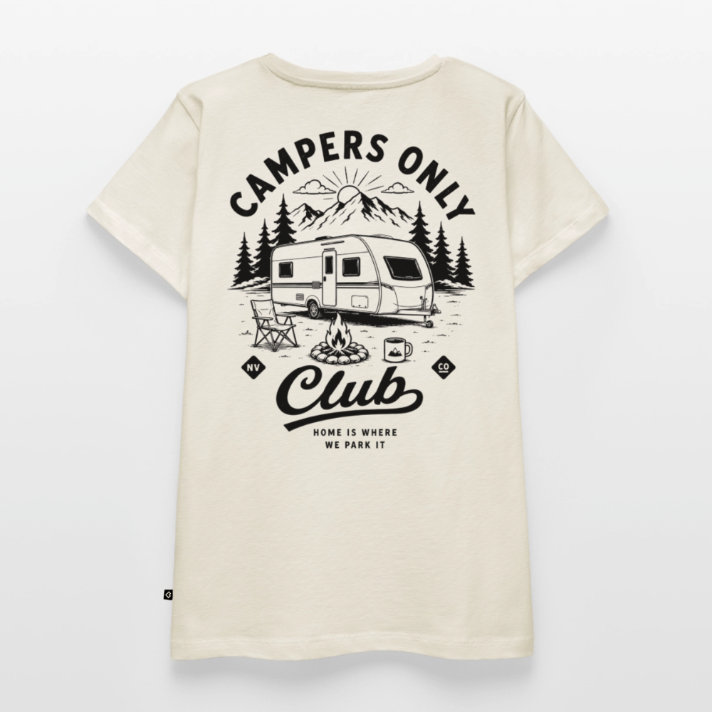 Campers Only Club - Herren Camping T-Shirt - Wohnwagen - Naturweiß