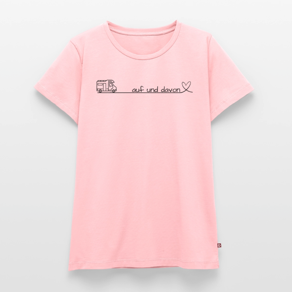 Auf und Davon - Damen Camping T-Shirt - Wohnmobil - Rosa