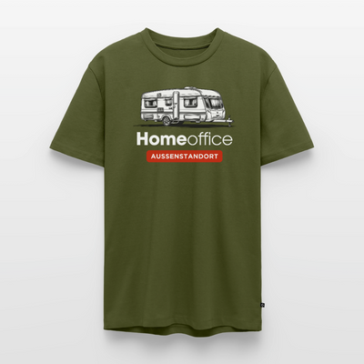 Wohnwagen Homeoffice - Herren Camping T-Shirt - Khaki