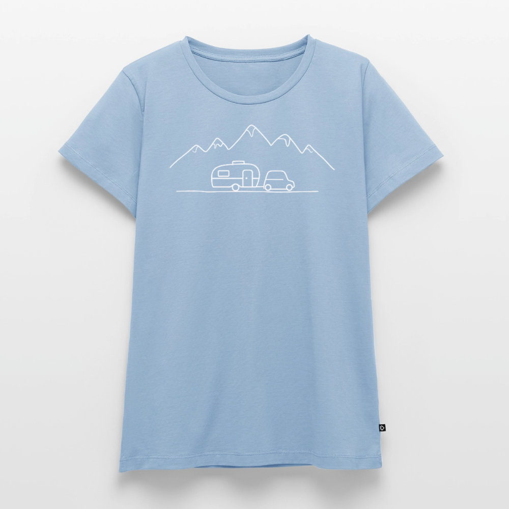 Keep it simple - Damen Camping T-Shirt - Hellblau