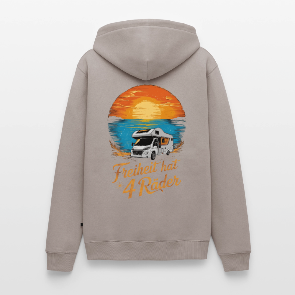 Freiheit hat 4 Räder - Herren Camping Hoodie - Wohnmobil - Taupe