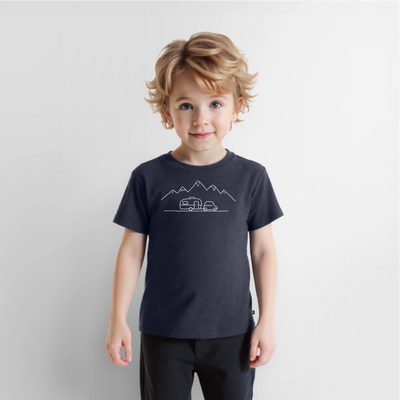Keep it Simple - Kinder Camping T-Shirt - Jeansblau 