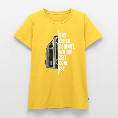 Camping ist Zeitlos - Damen Camping T-Shirt - Vanlife - Sonnengelb