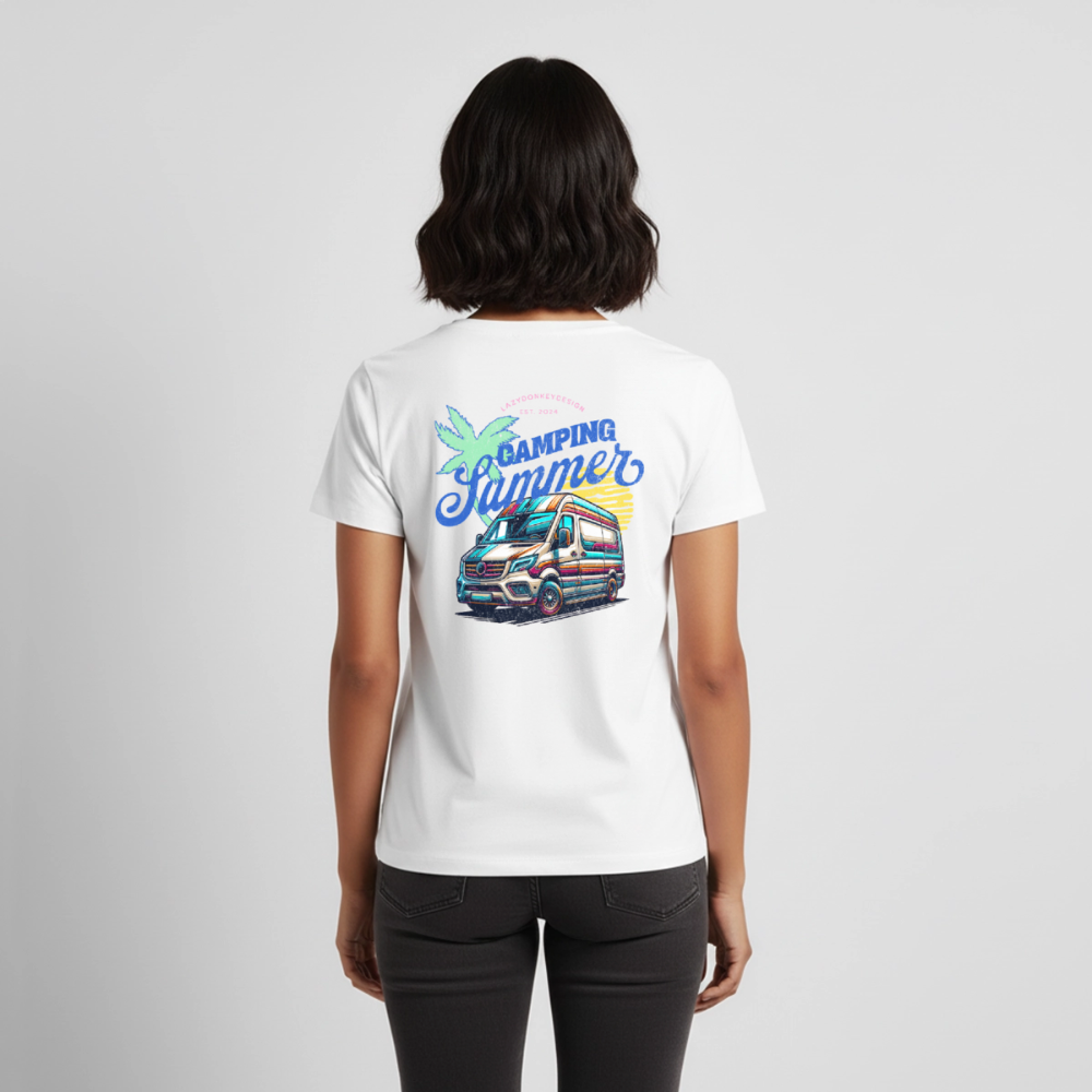 Camping Summer - Damen Camping T-Shirt - Weiß