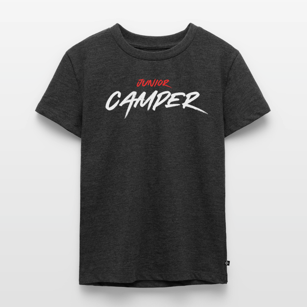 Junior Camper - Kinder Camping T-Shirt - Anthrazit meliert