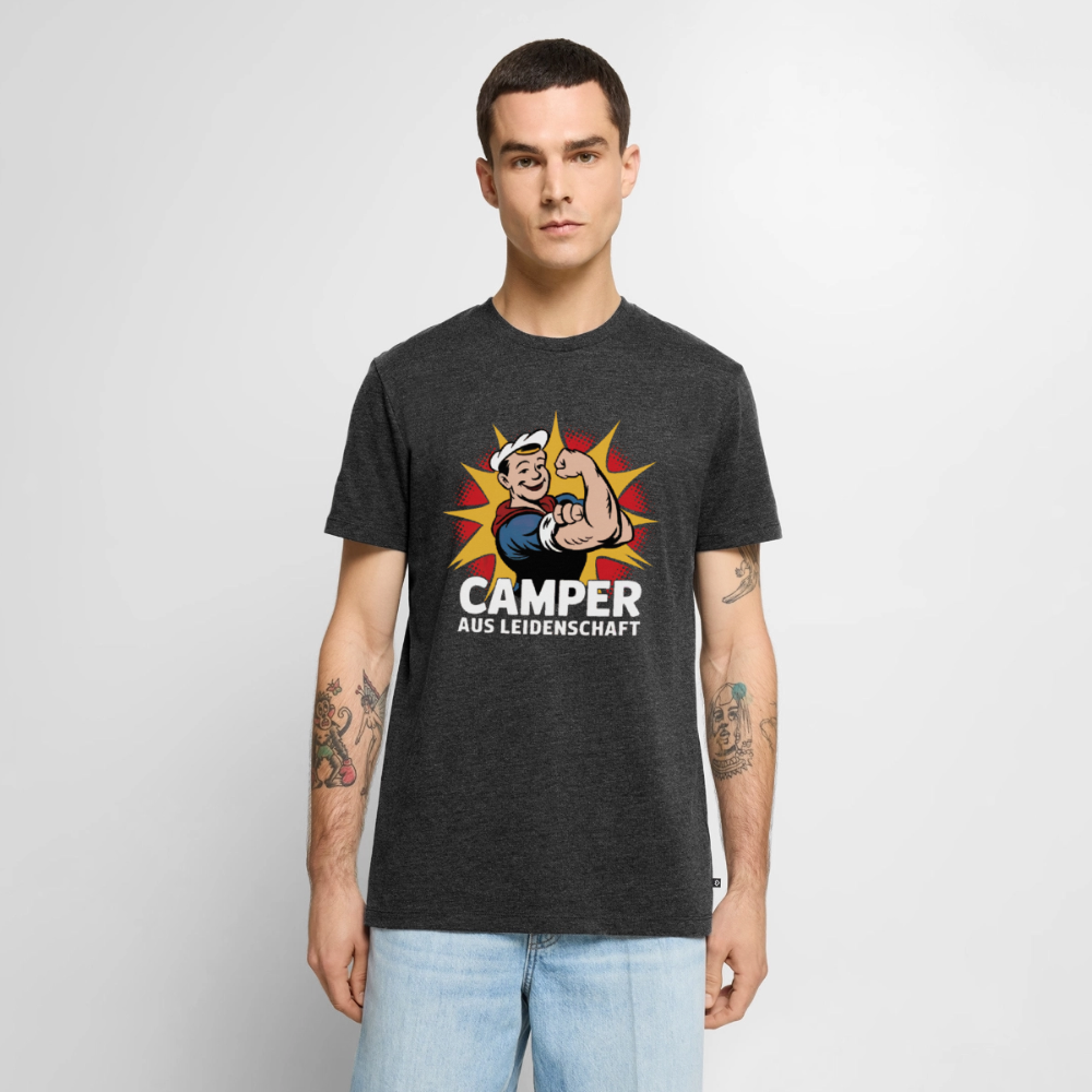 Camper aus Leidenschaft - Herren Camping T-Shirt - Anthrazit meliert